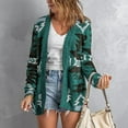 thumbnail image 2 of Lilgiuy Women Long Sleeve Prind Cardigan Autumn Casual Coat Blouse Top(Green,8) Fall Fashion for 2022 Spring Winter, 2 of 5