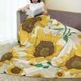 thumbnail image 3 of LNWH Sunflower Harvest Farm Pattern Pattern Throw Blanket, Flannel Sofa Blankets for All Seasons, 60"x50", 3 of 8