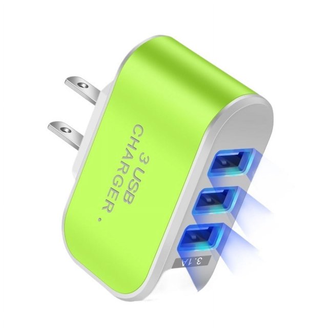 3 Ports USB Tête de Charge Multifonctionnelle 5V 1A Tête de Charge USB Chargeur de Téléphone Mobile USB Unique, Charge Rapide Multifonctionnelle