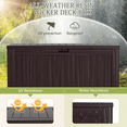 thumbnail image 6 of Homall 120 Gallon Outdoor Patio Box Deck Plastic Resin Storage Box Backyard, Dark Brown, 6 of 6