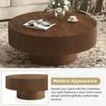 thumbnail image 3 of Kevinplus 31.5 inch Round Coffee Table with Sturdy Base, Modern Drum End Table for Living Room, Walunt, 3 of 10