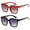 Red, Black, variant on OWL Vintage Oversized Sunglasses for Men & Women -Top Horned Rim Eyewear