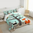 thumbnail image 3 of Manfei Cartoon Fox Raccoon 3 Pieces Queen Comforter Set for Preppy Children Kids,Kawaii Jungle Animal Ultra Soft Bedding Sets,Cute Wildlife Bedding Comforter Set,Breathable Home Decor, 3 of 8