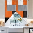 thumbnail image 4 of Orange Gray Swag Valances for Windows 2 Pack Abstract Color Block Geometric Modern Swag Kitchen Curtains 63 Inches Long Rod Pocket Short Window Treatment for Kitchen Bathroom 36"x63", 4 of 8