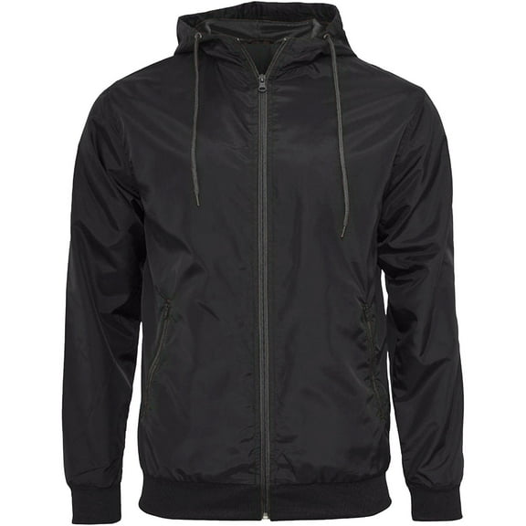 Build Your Brand Mens Zip Up Wind Runner Jacket