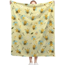 Bee Blanket, Bees Throw Blanket, 40 x 50 Inch Throw Lightweight Super Soft Cozy Blankets for Couch Bed Sofa Chair