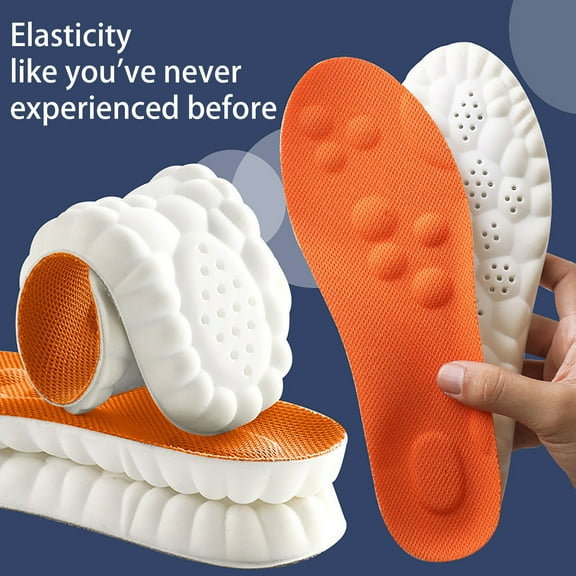4D Cloud Soles for Men & Women, Super Soft Comfort Insoles, U-Shape Memory Foam Insoles, 4D Cloud Technology Insole for Women, Shock-Absorbing Foot Support Insoles