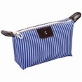 thumbnail image 1 of Waterproof nylon toilet bag for skin care products, simple suitcase, laundry, striped Jiaozi cosmetic bag blue, 1 of 5