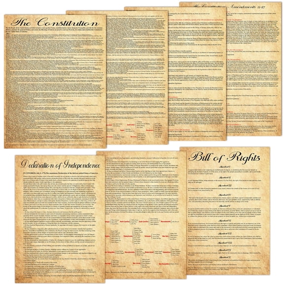 Conjunto de pósteres con documentos fundacionales estadounidenses | Aula de historia de los