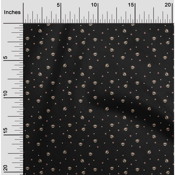 oneOone Organic Cotton Poplin Twill Fabric Dot & Face Dog Printed Craft Fabric BTY 42 Inch Wide