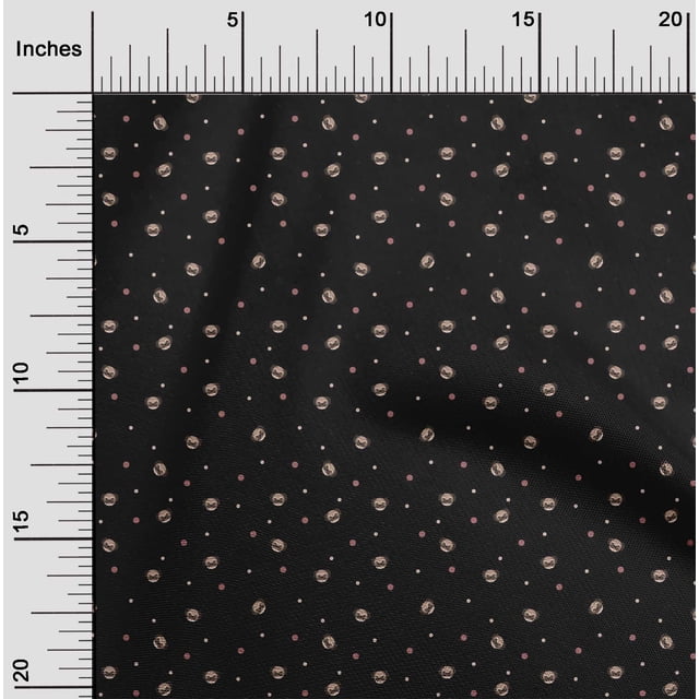 oneOone Cotton Poplin Fabric Dot & Face Dog Print Fabric BTY 42 Inch Wide