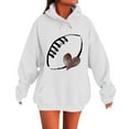 thumbnail image 2 of Guieoi Plus Size Jackets Women Winter Casual Activewear Solid Color Round Neck Long Sleeve Pullover Blouse Hooded Sweatshirt White Black*Friday/Cyber*Monday, 2 of 5