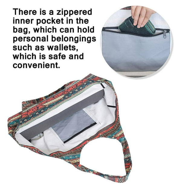 Yoga Storage Bag Large Capacity Yoga Mat Bag Ethnic Style Yoga Shoulder Bag  Lightweight Yoga Tote Bag Durable Yoga Sling Bag for Sport Outdoor 