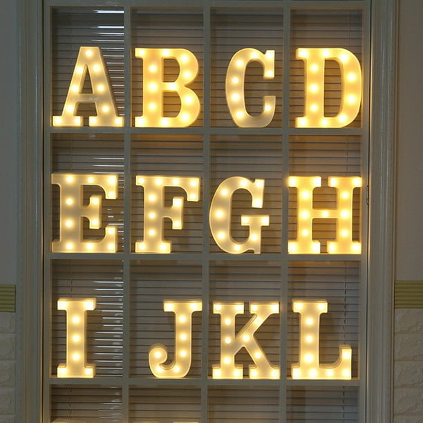 Xihbxyly Luces de Letras, Letrero Led Decorativo con Alfabeto, Caracteres Iluminados En Blanco Cálido, Versátil para Pared o de Pie, Decoración para Mesa de Fiesta, Decoración Navideña para El Hogar