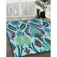 thumbnail image 3 of Ahgly Company Machine Washable Indoor Square Transitional Purple Navy Blue Area Rugs, 6' Square, 3 of 7