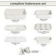 thumbnail image 3 of Nonstick Stackable Bakeware Set - Deluxe Heavy Duty, Durable, Easy Release Baking Set, 8 Pcs, Cream, 3 of 4