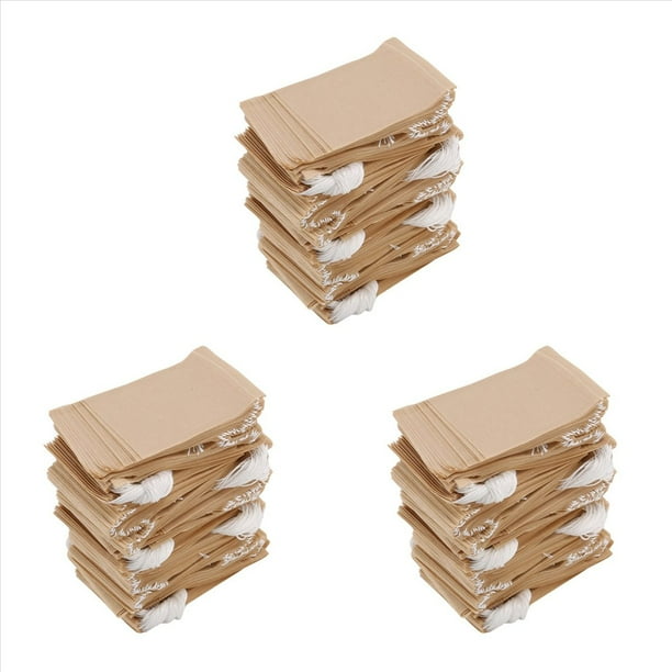 Paquete de 1500 Bolsas de Filtro de Té, Bolsa de Té de Papel Desechable con Cordón para Té de Hojas Sueltas, Café (Color Natural)