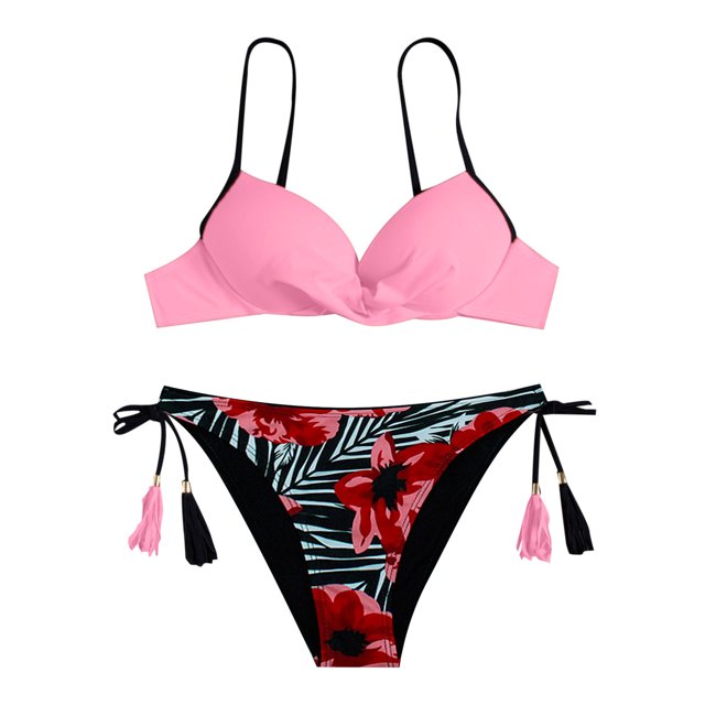 Traje de Baño Dividido de Bikini OAVQHLG3B Store Sin Espalda Estampado con Almohadilla en el Pecho