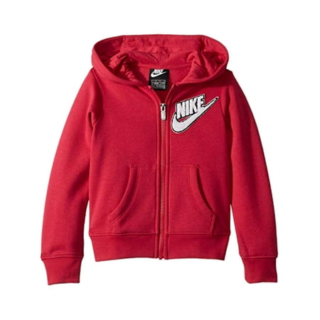 Nike Little Girls Hot Pink Smile Face Swoosh Zip Hoodie Sweatshirt Jacket M