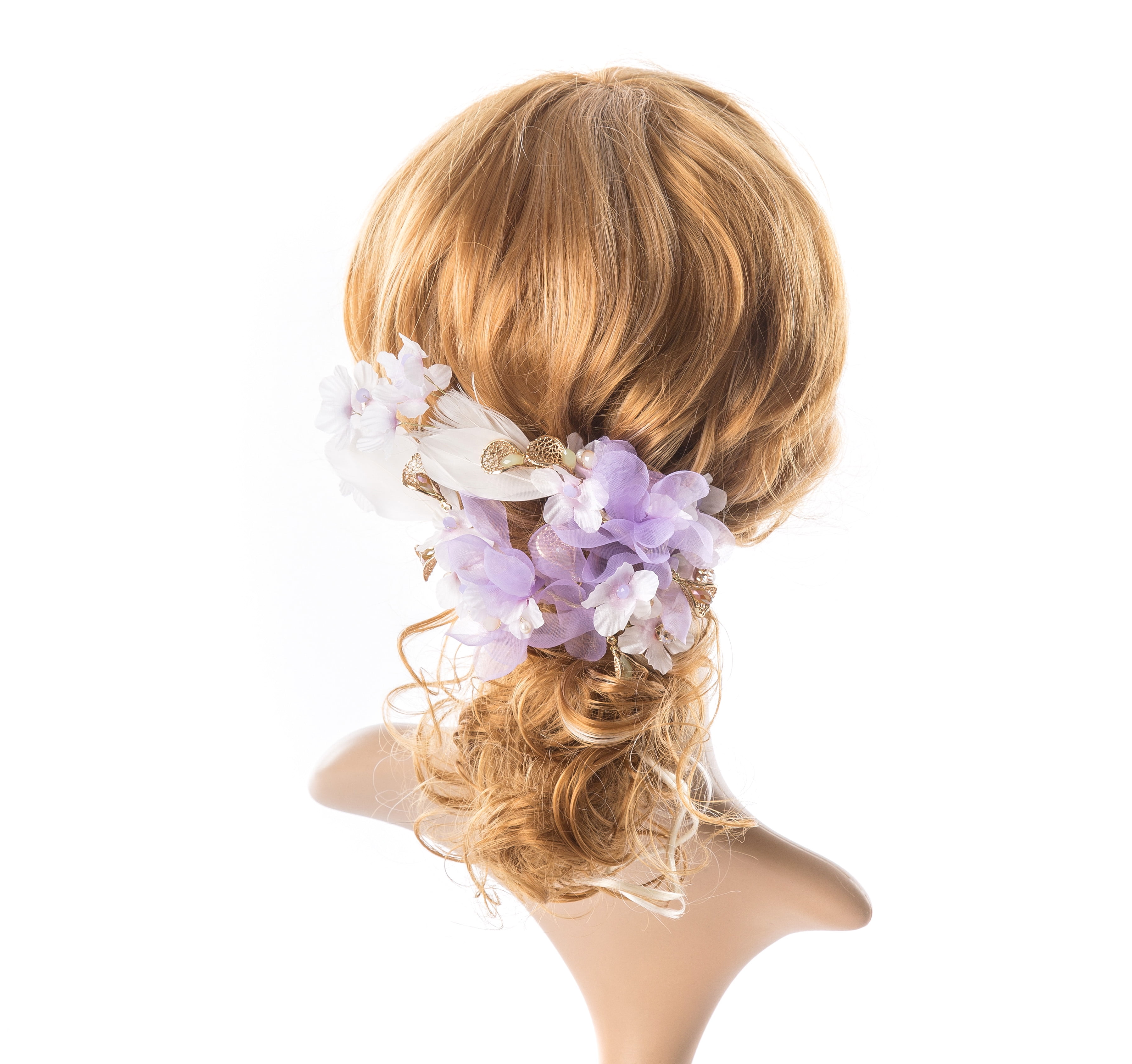 Flower Bridal Hairpiece Bridal Hair Clip Flower Hair Comb Rhinestone
