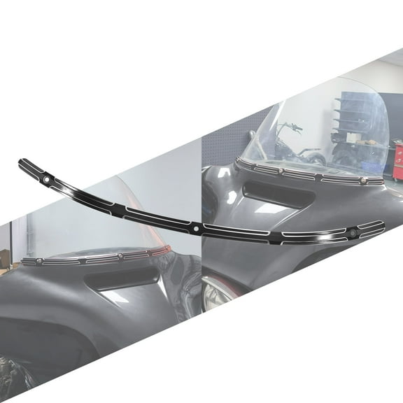 Motorcycle Black CNC Fairing Windshield Trim Fit For Harley Street Glide FLHX 2014-2023