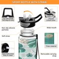 thumbnail image 3 of Motivational Water Bottle 32 oz with Straw, BPA Free Reusable Fitness Sport Bottle Perfect for Travel, School, Outdoors, and Gym Two Green Leaves, 3 of 6