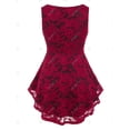 thumbnail image 2 of Tank Top de Peplum de Encaje con Escote Pico Rosegal  Camisetas sin mangas de talla grande, 2 of 5