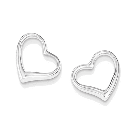 Gemaffair 925 Sterling Silver Open Heart Stud Earrings 925 Sterling Silver Open Heart Stud Earrings