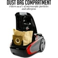 thumbnail image 5 of Ovente Electric Bagged Lightweight Canister Vacuum Cleaner Hard Floor and Carpet, Black ST1600B, 5 of 8