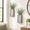 Gray-Medium, variant on Gray Medium Paulownia Wood Wall Planter Set with Plastic Eucalyptus, 2 Pack