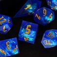 thumbnail image 3 of Cusdie Frosted Sharp Edges DND Dice, 7 PCs D&D Dice Set, Handcrafted Polyhedral Dice Set, for TTRPG Role Playing Game Pathfinder, 3 of 5
