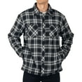 thumbnail image 5 of Alpine Swiss Mens Josh Fleece-Lined Flannel Jacket Heavyweight Snap Button Plaid Shirt Shacket Warm Winter Outerwear BKGY LRG, 5 of 7