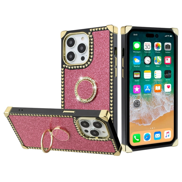 Square Phone Case Compatible with iPhone 13 Pro Max, Glitter