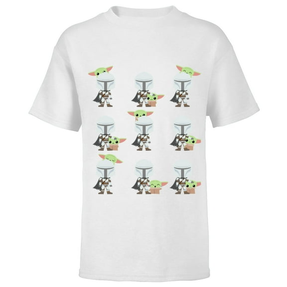 Star Wars The Mandalorian Expressions of the Child - Short Sleeve T-Shirt for Kids - Customized-White