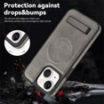 thumbnail image 4 of Magnetic for iPhone 14 Premium PU Leather Case,Built-in Invisible Stand [Compatible with Magsafe] Protective Slim Kickstand Phone Cover Compatible with iPhone 14, Gray, 4 of 10