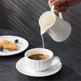 thumbnail image 3 of Creative Ceramic Gravy Boat With Handle White Coffee Milk Pitcher Cooler Kettle, 3 of 6