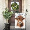 thumbnail image 3 of Welcome Watercolor Highland Cow with Flowers Garden Flags 12×18 Inch Double Sided Decorative Yard Banner Seasonal Flag for Outdoor Outside Decor, 3 of 6