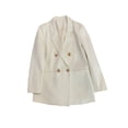 thumbnail image 2 of Fashnice Veste d'Extérieur pour Femmes, Blazer à Double Boutonnage, Cardigan Décontracté pour Bureau, Blanc Cassé m, 2 of 4