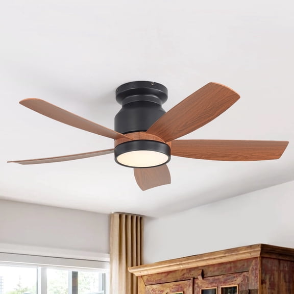 Sofucor 42 Inch Brown Ceiling Fan with Lights and Remote