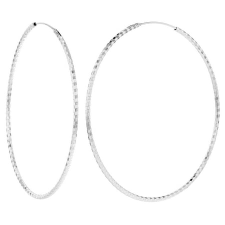 In Season Jewelry 925 Sterling Silver Extra Large Endless Jumbo 925 Sterling Silver Extra Large Endless Jumbo Hoop Earrings 65mm