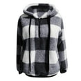 thumbnail image 3 of YOTMKGDO Hoodie Womens Sweatshirt Women Long Sleeve Plaid Pullover Top Plush Hooded Loose l Sweatshirt Womens Fall Fashion 2024, Sizes S-XXL, 3 of 3