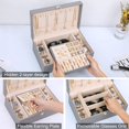 thumbnail image 2 of Organizador de Caja de Joyería LANDICI de 2 Niveles con 4 Compartimentos para Relojes, 2 of 7