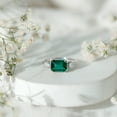 thumbnail image 5 of Rosec Jewels Lab Grown Emerald Ring with Diamond in East West Style (6X8 mm), 18K White Gold, US 9.00, 5 of 8