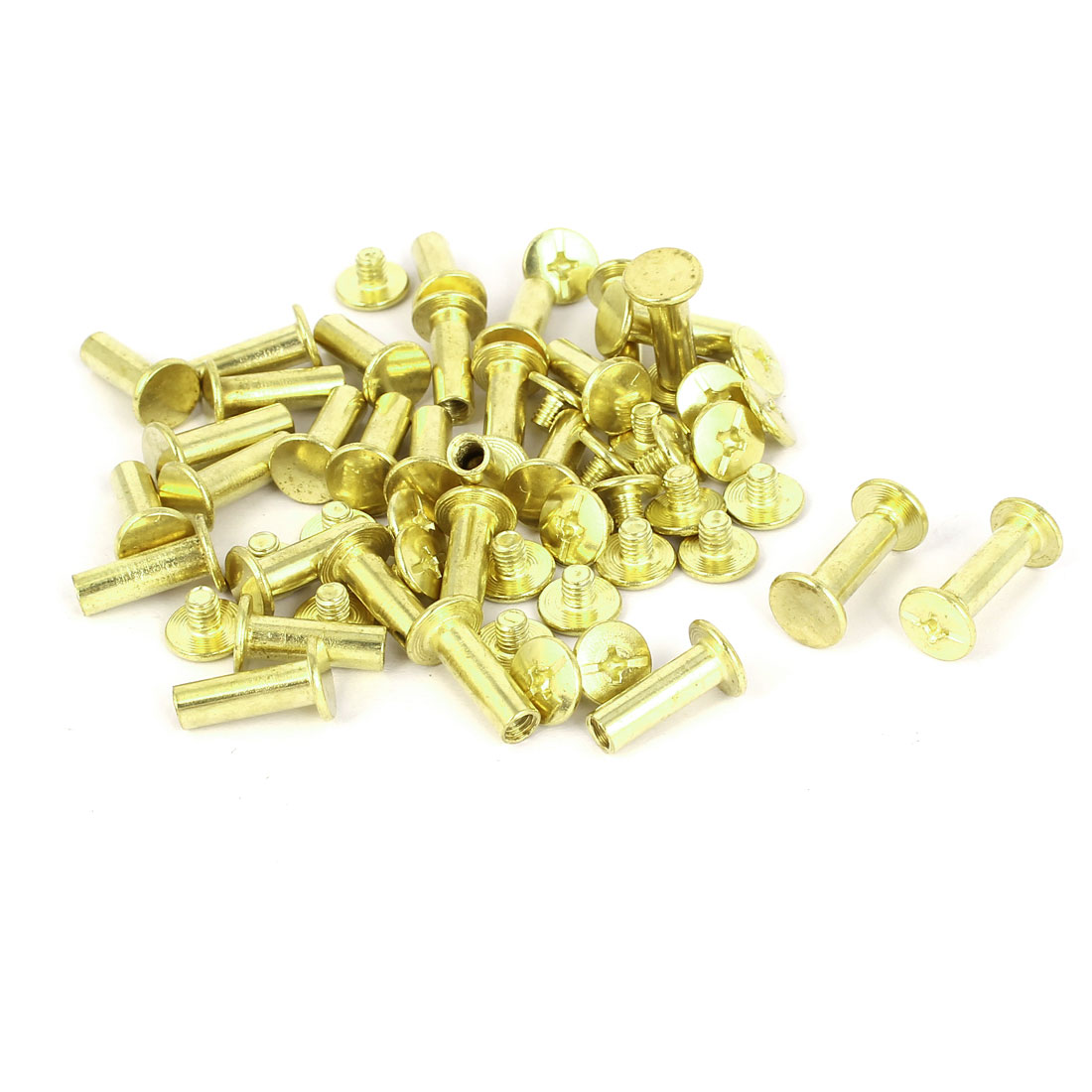Brass Plated Chicago Screws Binding Posts Docking Rivet 5mmx15mm 30pcs
