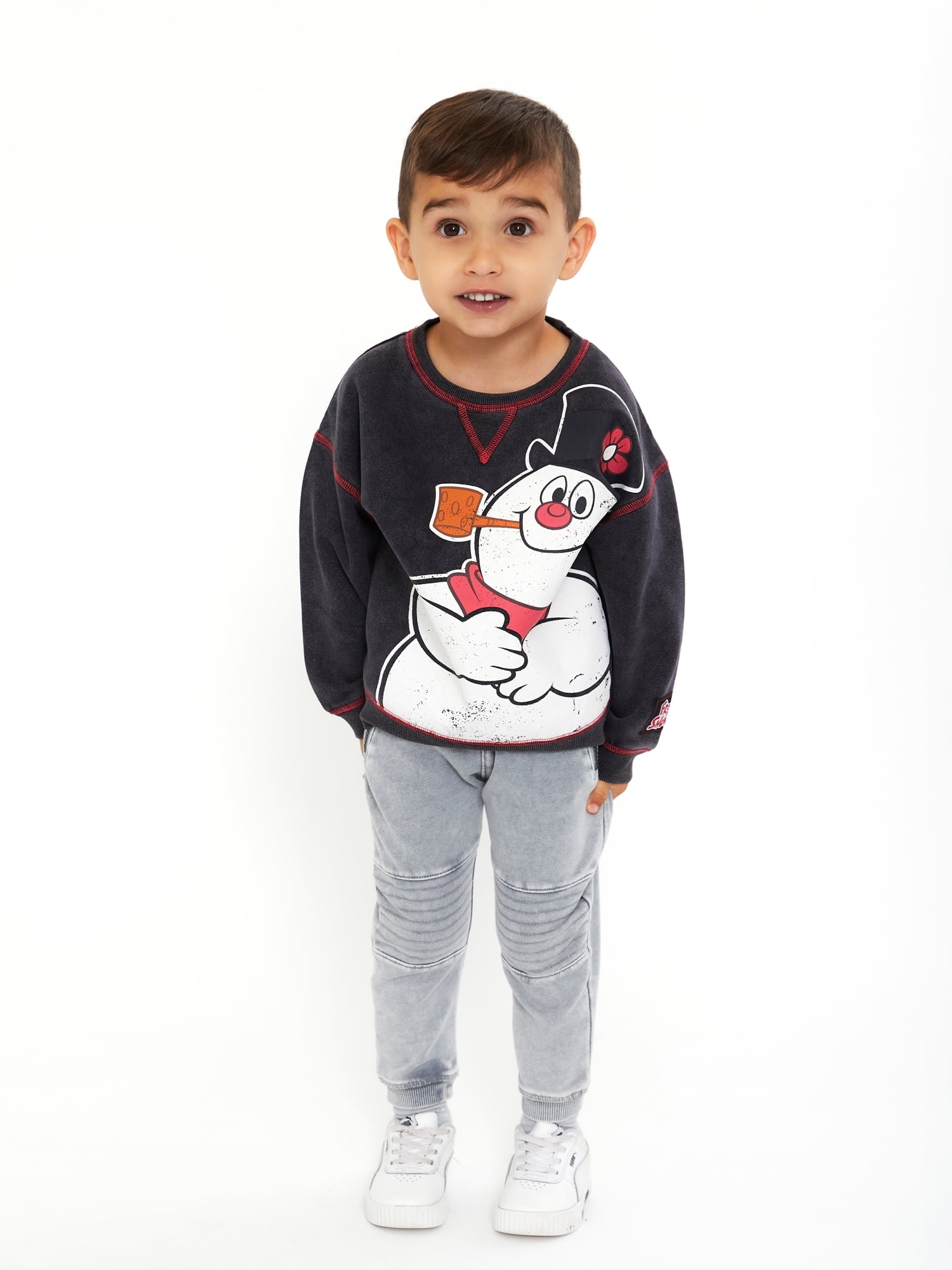 Frosty the Snowman Baby and Toddler Girl Crewneck Holiday Sweatshirt, Sizes 12M-5T