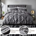 thumbnail image 3 of ATsense Duvet Cover Set Queen Size, 100% Microfiber, 1 Duvet Cover and 2 Pillow Shams (Queen, Gray), 3 of 6