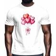 thumbnail image 2 of T-Shirts for Men, Love Heart Balloon Crew Neck Cotton T-Shirt Men's Short Sleeve Valentine's Day Red Pink Hearts, 2 of 8