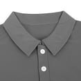 thumbnail image 4 of LODIENY Mens Golf Polo Shirts Short Sleeve Casual Banded Bottom Stretch Classic Fit Solid Knit Button up Athletic Workout T-Shirts Dark Gray M, 4 of 5