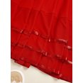 thumbnail image 6 of Alvivi Kids Girls Chiffon Tiered Striped Mesh Skirt Lyrical Latin Salsa Rumba Flamenco Dance Skirt Red 8, 6 of 7