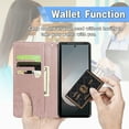 thumbnail image 7 of Allytechgroup for Samsung Galaxy Z Fold 7 Wallet Case, PU Leather with Embossed Pattern, Magnetic Clasp Kickstand Card Cash Slots Shockproof Slim Flip Case with Hand Strap for Women Men, Rosegold, 7 of 7